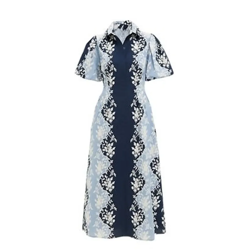 Tuckernuck Navy and Light Blue Floral Maxi Dress - Picture 7 of 7